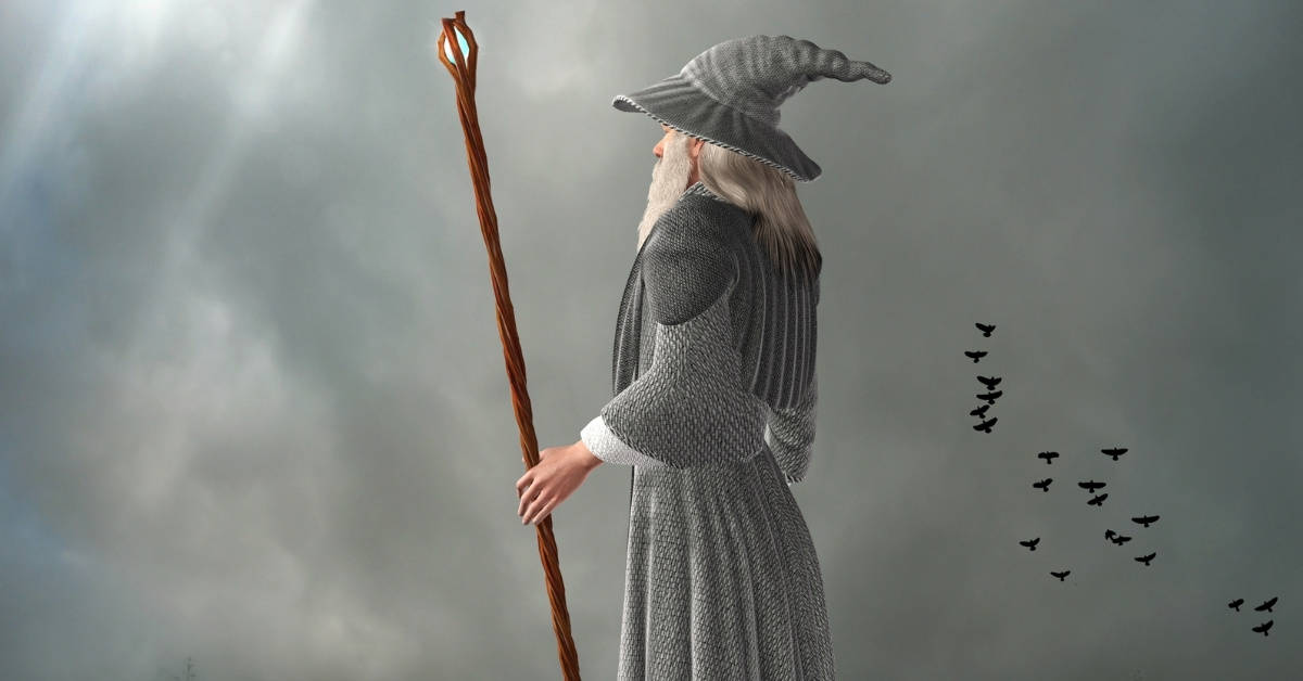 Wizard Standing with Staff