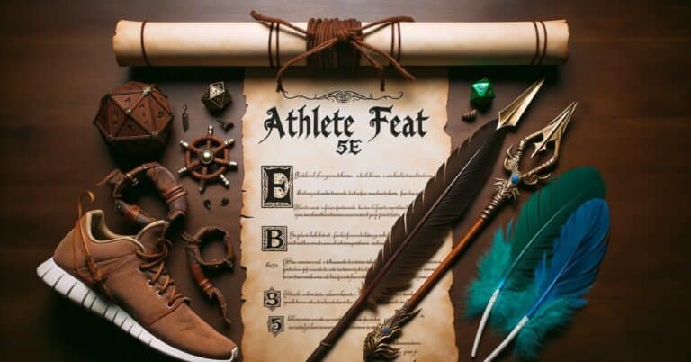 Parchment and Scroll On Table with Athlete Feat 5e
